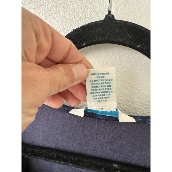 Sundance Estelle Peasant Tunic Floral Dress Size M Navy Blue Boho Prairie - Picture 4 of 8